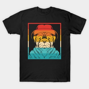 Dog Retro Pug T-Shirt